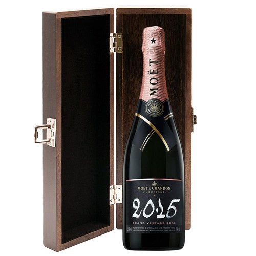 Moet & Chandon Vintage Rose 2015 Champagne 75cl in Elm Wood Gift Box